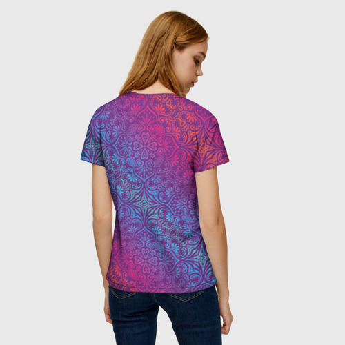 Женская футболка 3D с принтом Роскошный Ом, вид сзади #2