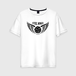 Женская футболка хлопок Oversize Steel wings