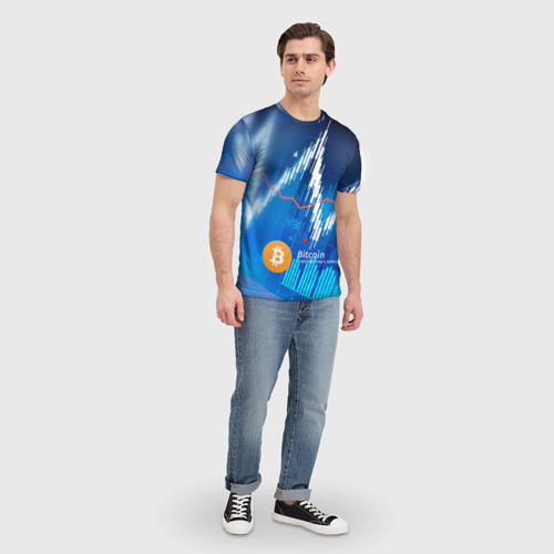 Мужская футболка 3D Bitcoin, цвет 3D печать - фото 5