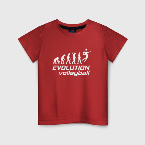 Детская футболка хлопок Evoluon volleyball, цвет красный