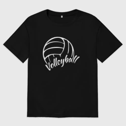 Женская футболка хлопок Oversize Волейбол