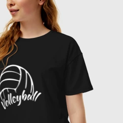 Женская футболка хлопок Oversize Волейбол - фото 2