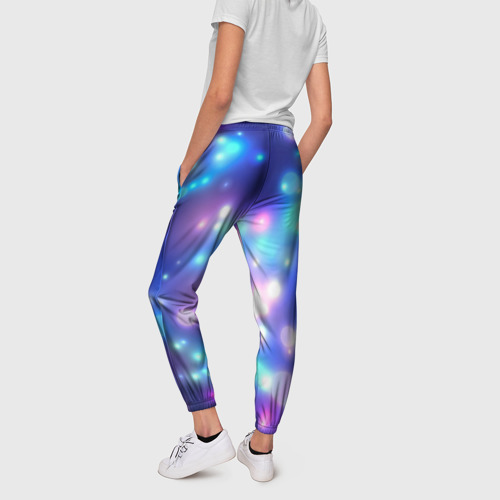 Женские брюки 3D Цветные огоньки, цвет 3D печать - фото 4