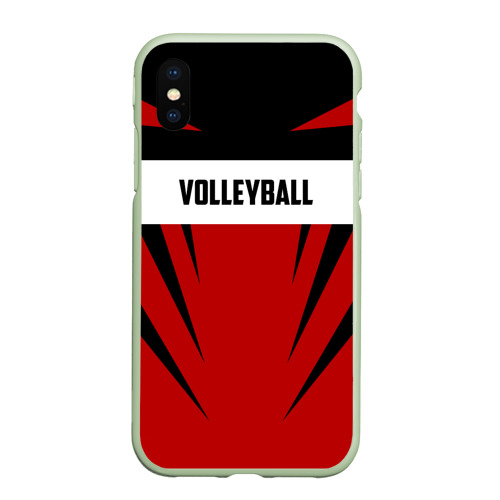 Чехол для iPhone XS Max матовый Volleyball, цвет салатовый