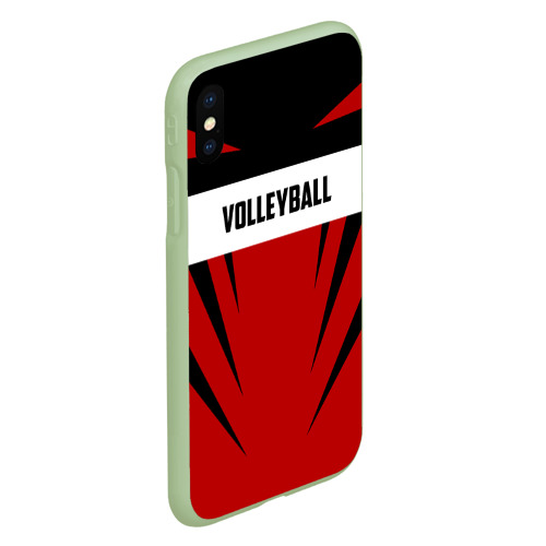 Чехол для iPhone XS Max матовый Volleyball, цвет салатовый - фото 3