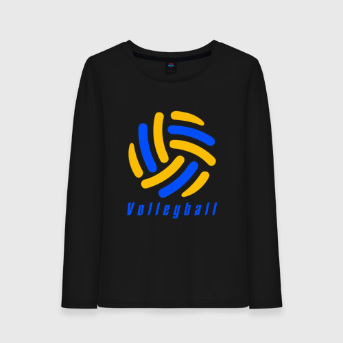 Женский лонгслив хлопок Volleyball, цвет черный