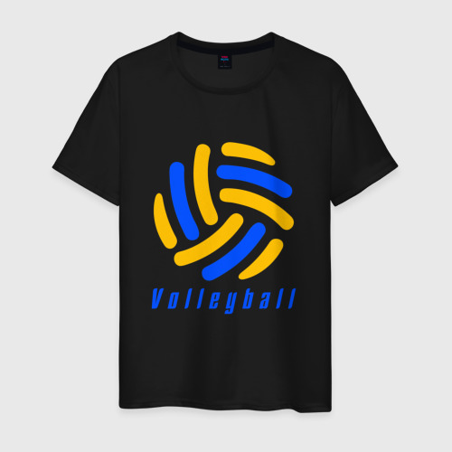 Мужская футболка хлопок Volleyball, цвет черный