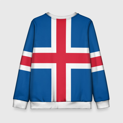 Детский свитшот 3D Сборная Исландии флаг, цвет 3D печать - фото 2