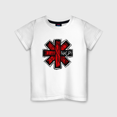 Детская футболка хлопок Red Hot Chili Peppers logo, цвет белый