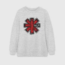 Женский свитшот oversize без начеса хлопок Red Hot Chili Peppers logo