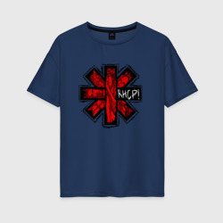 Женская футболка хлопок Oversize Red Hot Chili Peppers logo