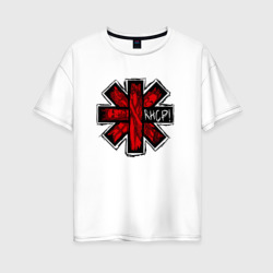 Женская футболка хлопок Oversize Red Hot Chili Peppers logo