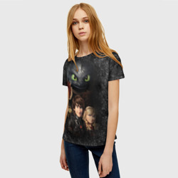 Женская футболка 3D Беззубик и викинги - фото 2