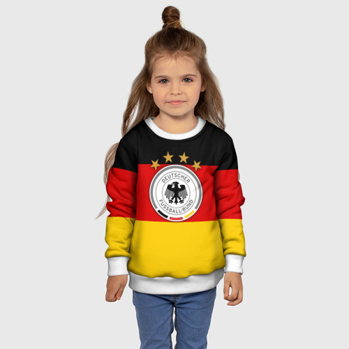 Детский свитшот 3D с принтом Сборная Германии флаг, фото #4