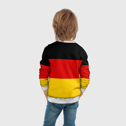 Детский свитшот 3D с принтом Сборная Германии флаг, вид сзади #2