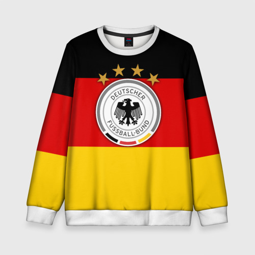 Детский свитшот 3D с принтом Сборная Германии флаг, вид спереди #2