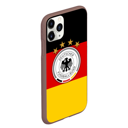 Чехол для iPhone 11 Pro Max матовый с принтом Сборная Германии флаг, вид сбоку #3