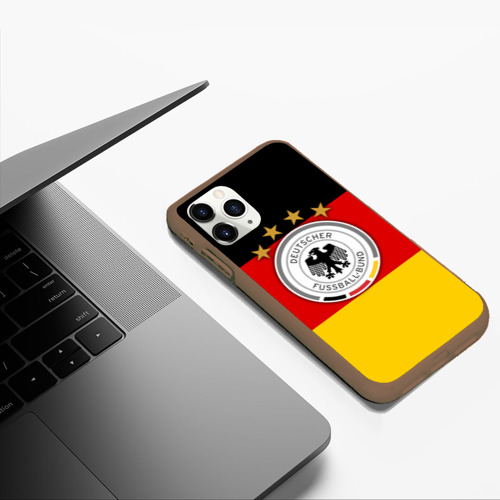 Чехол для iPhone 11 Pro Max матовый с принтом Сборная Германии флаг, фото #5
