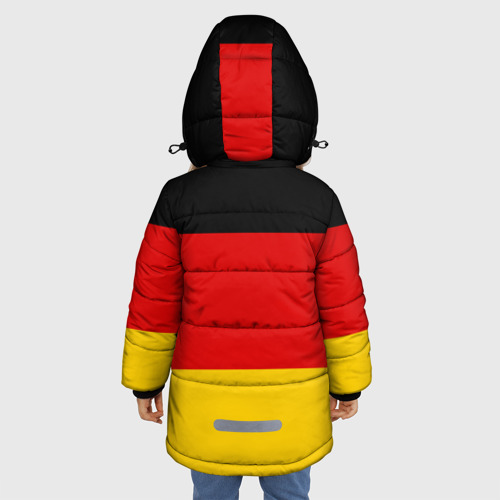 Зимняя куртка для девочек 3D Сборная Германии флаг, цвет светло-серый - фото 4