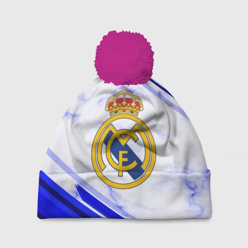 Шапка 3D c помпоном Real Madrid