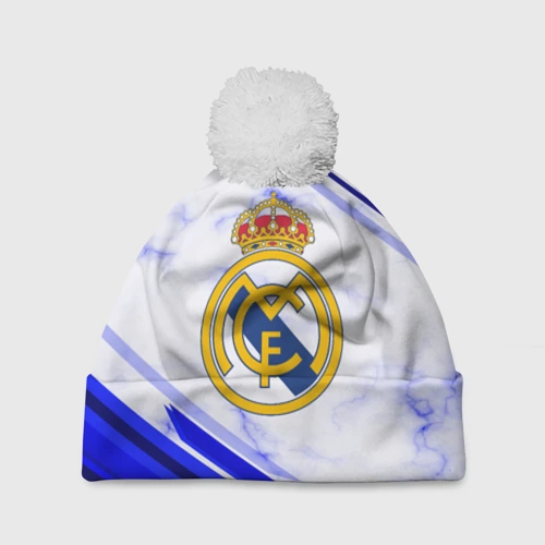 Шапка 3D c помпоном Real Madrid