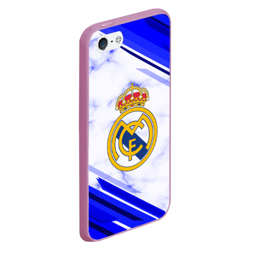 Чехол для iPhone 5/5S матовый Real Madrid, цвет розовый - фото 3