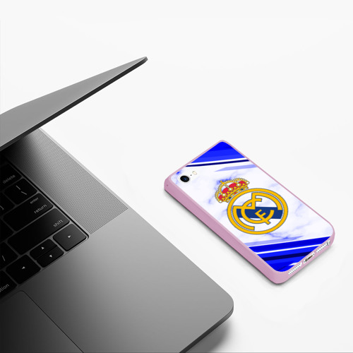 Чехол для iPhone 5/5S матовый Real Madrid, цвет розовый - фото 5