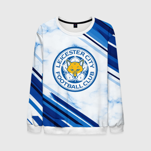 Мужской свитшот 3D Leicester city, цвет белый