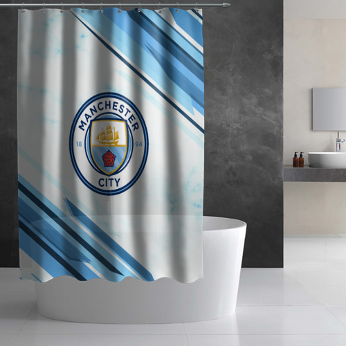 Штора 3D для ванной Manchester city - фото 2