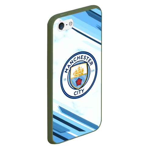 Чехол для iPhone 5/5S матовый Manchester city, цвет темно-зеленый - фото 3