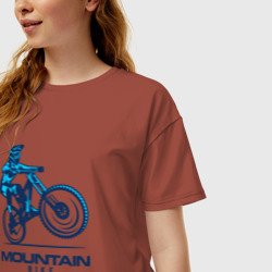 Женская футболка хлопок Oversize Велосипед - фото 2