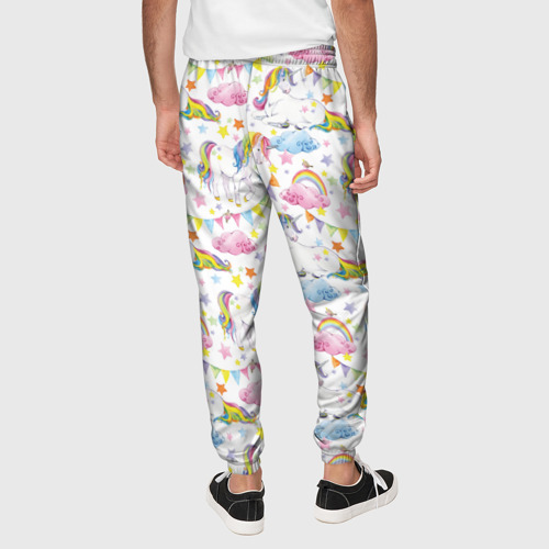 Мужские брюки 3D Акварельные Единороги, цвет 3D печать - фото 5