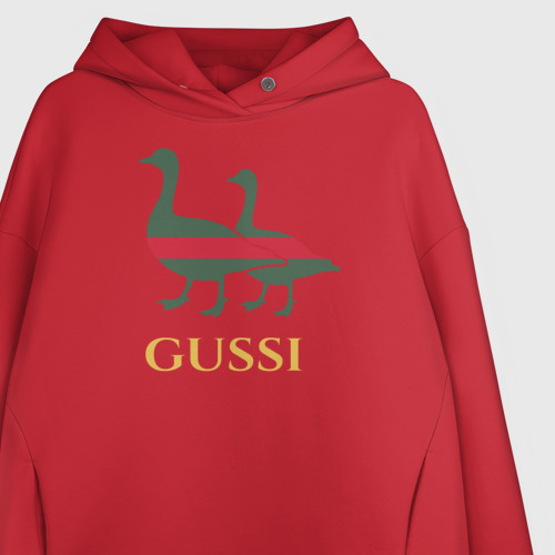 Женское худи Oversize хлопок Gussi GG, цвет красный - фото 3