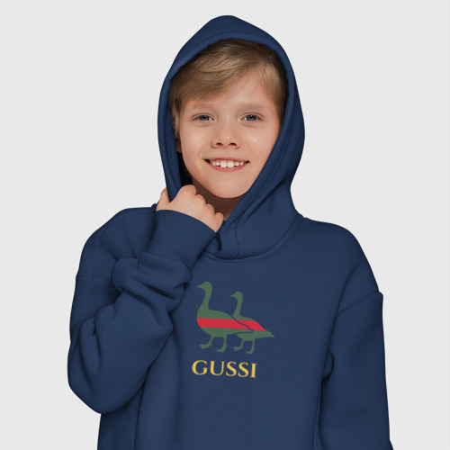 Детское худи Oversize хлопок Gussi GG, цвет темно-синий - фото 12