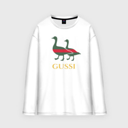 Мужской лонгслив oversize хлопок Gussi GG