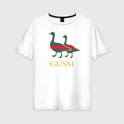 Женская футболка хлопок Oversize Gussi GG