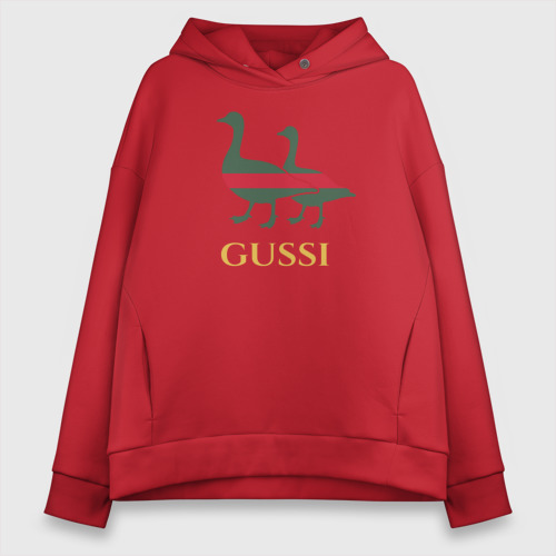 Женское худи Oversize хлопок Gussi GG, цвет красный