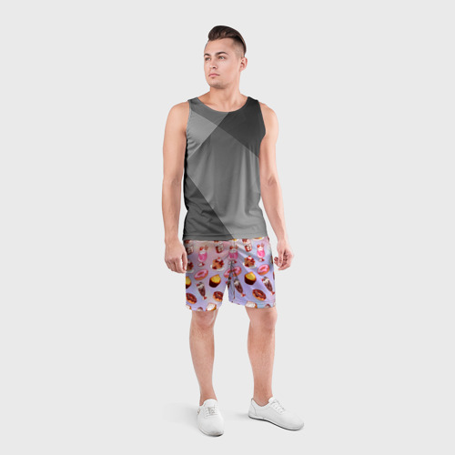 Мужские шорты спортивные Очень Сладкий Паттерн, цвет 3D печать - фото 4