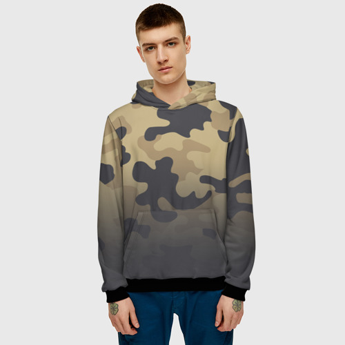 Мужская толстовка 3D Camouflage - Series 1, цвет черный - фото 3