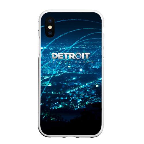 Чехол для iPhone XS Max матовый Detroit:become human, цвет белый