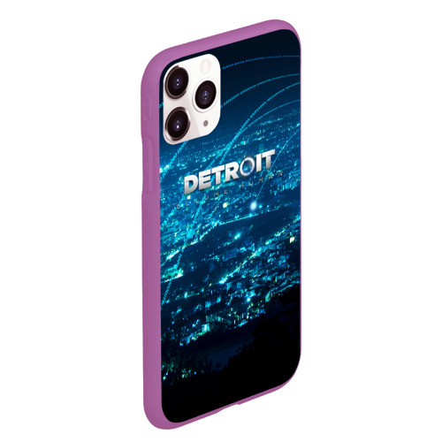 Чехол для iPhone 11 Pro Max матовый Detroit:become human, цвет фиолетовый - фото 3