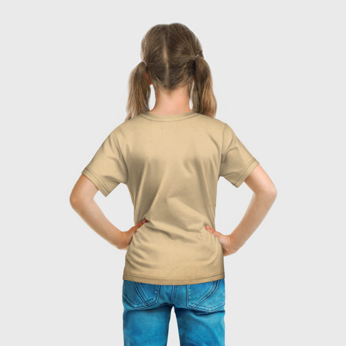 Детская футболка 3D с принтом Кот Да Винчи, вид сзади #2