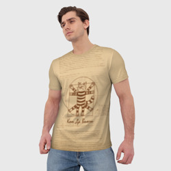 Мужская футболка 3D Кот Да Винчи - фото 2