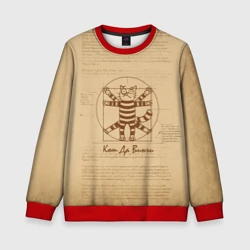 Детский свитшот 3D Кот Да Винчи