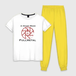 Женская пижама с белой футболкой хлопок Стальной Алхимик