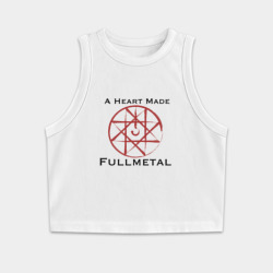 Женская укороченная майка-топ хлопок Стальной Алхимик