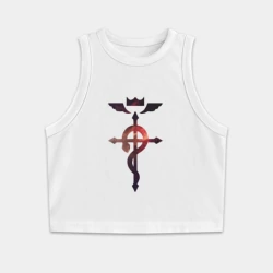 Женская укороченная майка-топ хлопок Стальной Алхимик