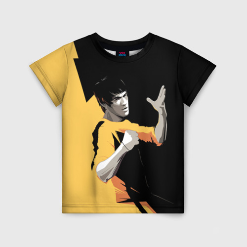 Детская футболка с принтом Bruce Lee, вид спереди №1