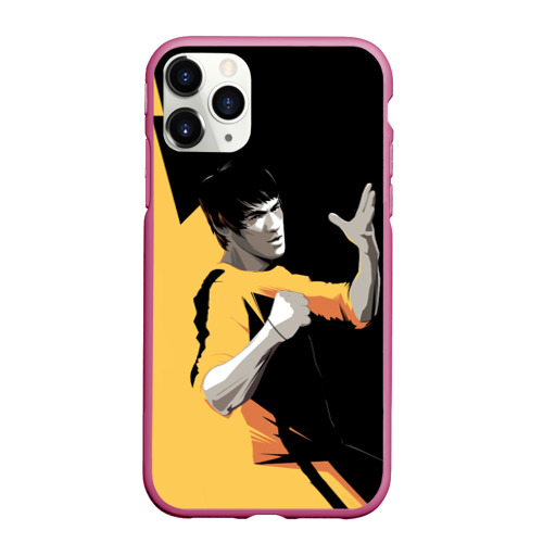 Чехол для iPhone 11 Pro матовый с принтом Bruce Lee, вид спереди #2