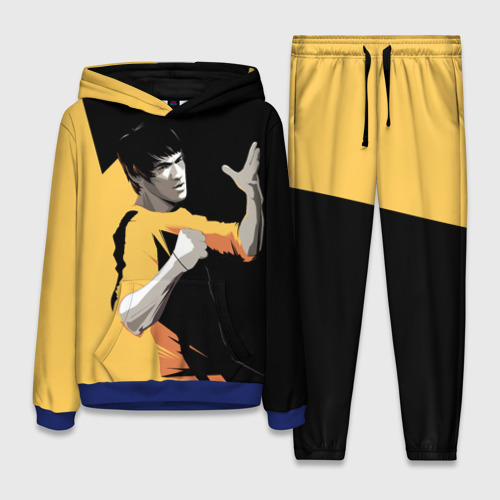 Женский костюм с толстовкой 3D Bruce Lee, цвет синий